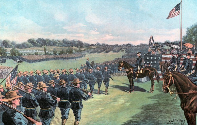 President McKinley Reviewing the United States Volunteers at Camp Alger by G. W. Peters