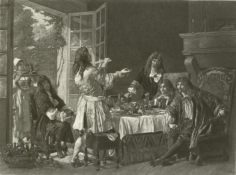 A Dinner at the House of Moliere at Anteuil by Gaston Melingue