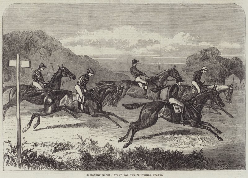 Salisbury Races, Start for the Wiltshire Stakes by George Bouverie Goddard