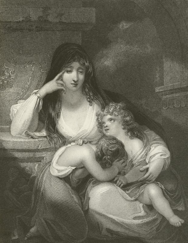 Lady Pamela Fitzgerald, the Widow of Lord Edward Fitzgerald and her Children by George Romney