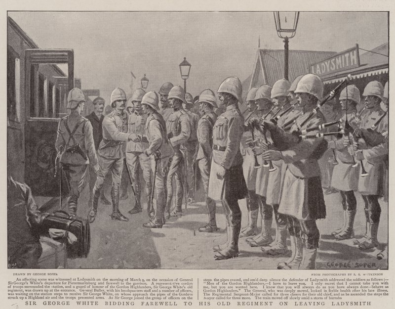 Sir George White Bidding Farewell to His Old Regiment on Leaving Ladysmith by George Soper