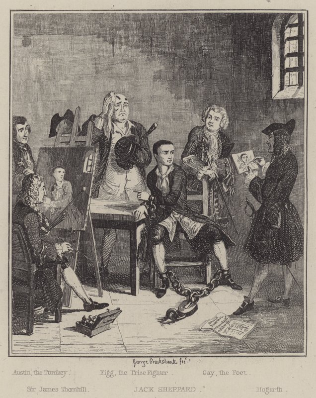Illustration for Jack Sheppard by George (after) Cruikshank
