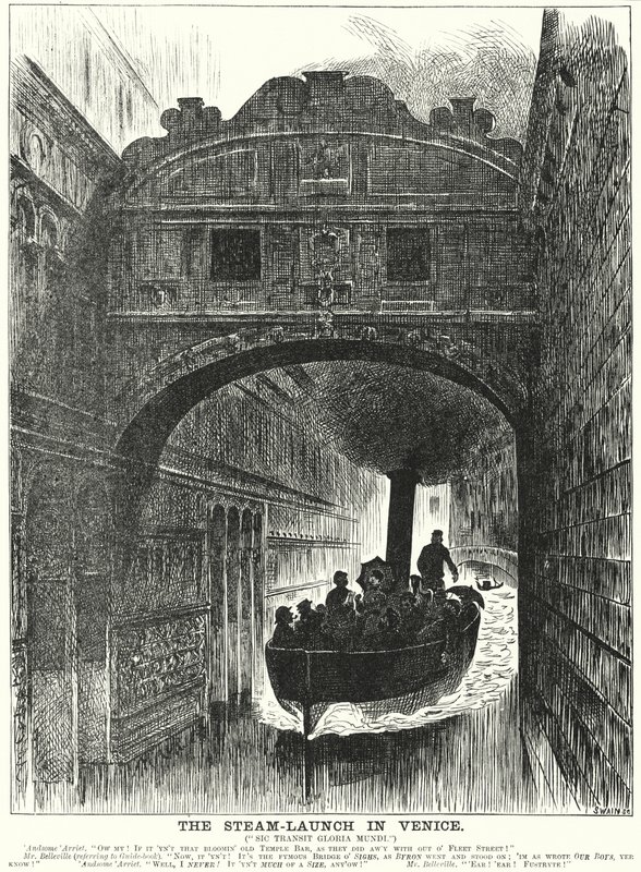 Punch Cartoon: The Steam Launch in Venice by George (after) Du Maurier