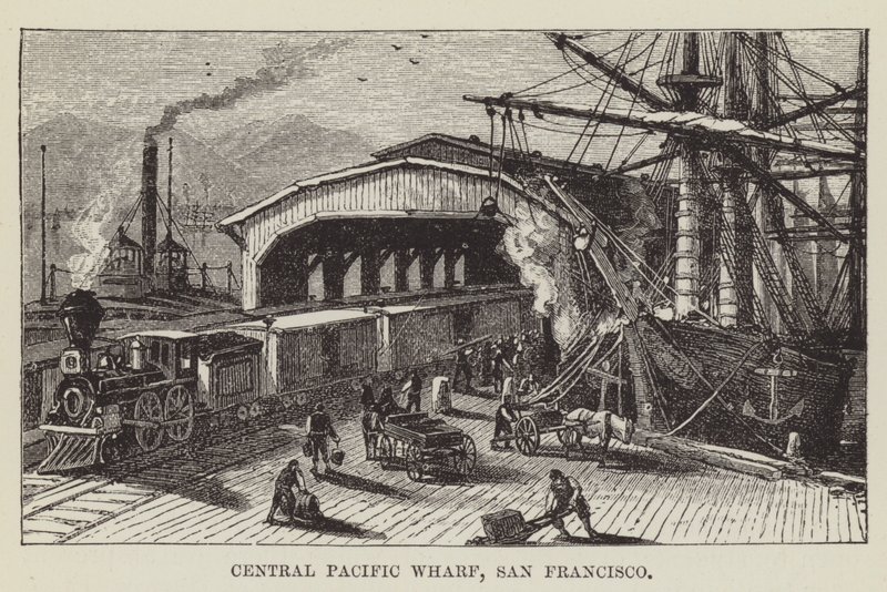 Central Pacific Wharf, San Francisco by George Augustus Sala