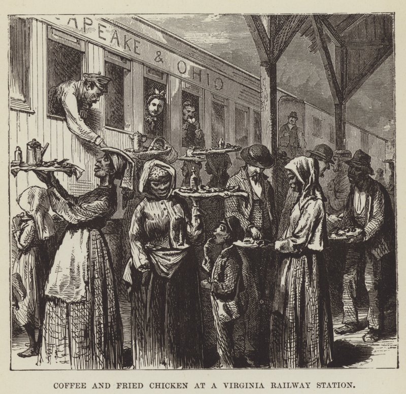 Coffee and Fried Chicken at a Virginia Railway Station by George Augustus Sala