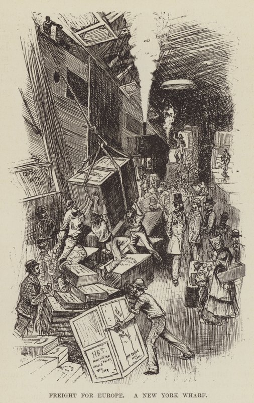 Freight for Europe, A New York Wharf by George Augustus Sala