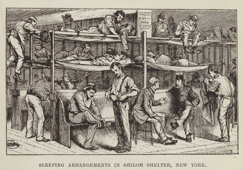 Sleeping Arrangements in Shiloh Shelter, New York by George Augustus Sala