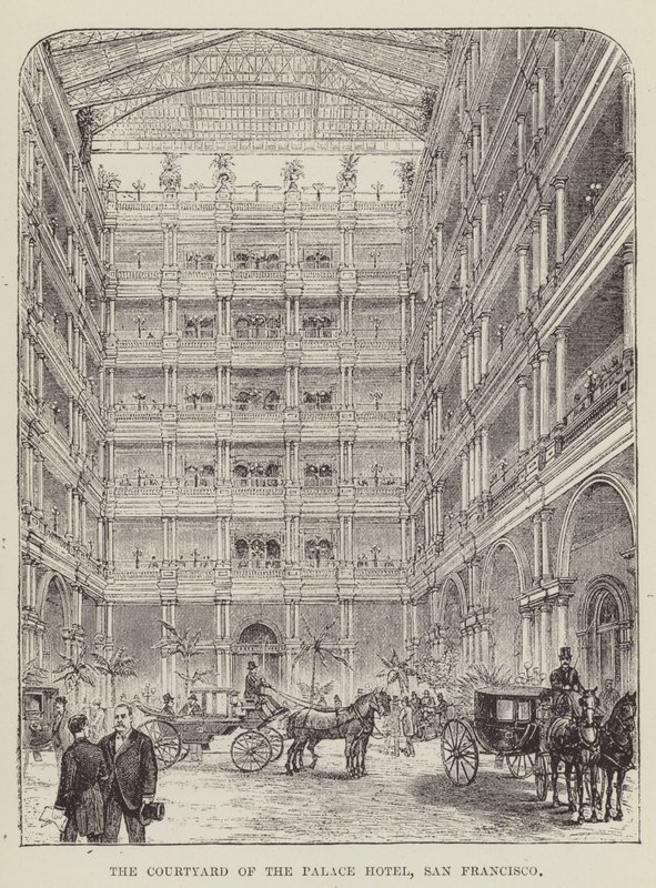 The Courtyard of the Palace Hotel, San Francisco by George Augustus Sala