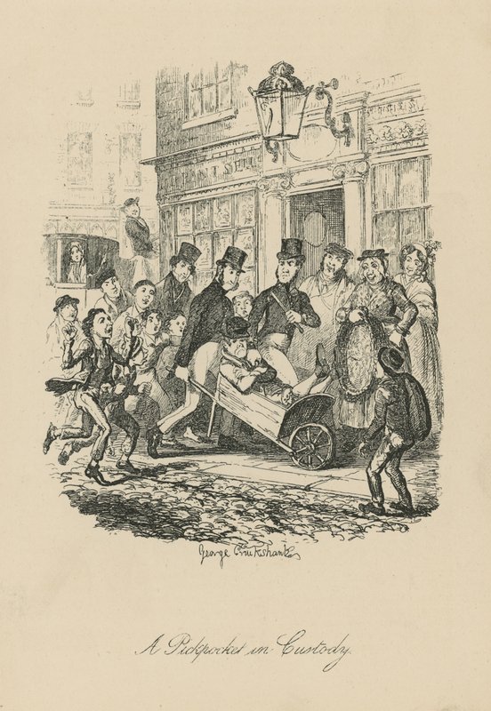 A Pickpocket in Custody by George Cruikshank
