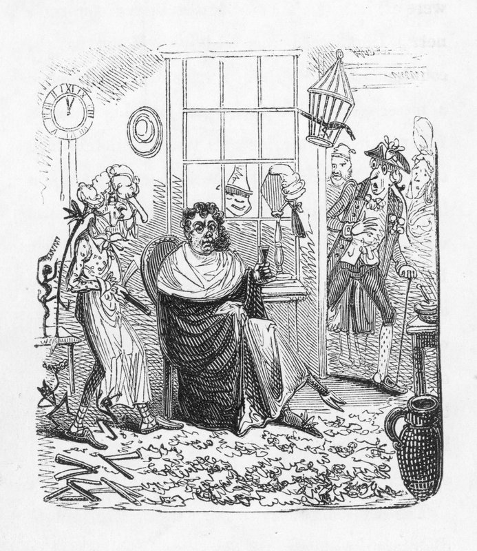 At the barbers by George Cruikshank