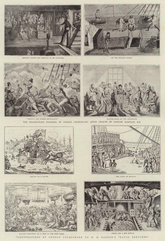 Humorous Art at the Royal Naval Exhibition by George Cruikshank
