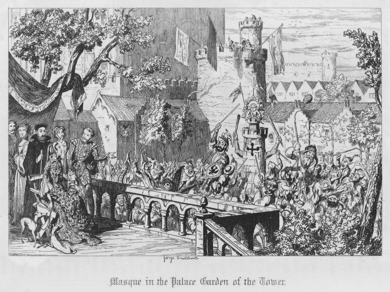 Masque in the Palace Garden of the Tower by George Cruikshank