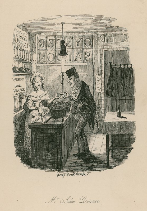 Mr John Dounce, Character from Sketches by Boz (Charles Dickens) by George Cruikshank