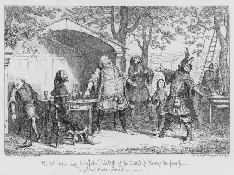 Pistol Informing Sir John Falstaff of the Death of Henry the Fourth by George Cruikshank