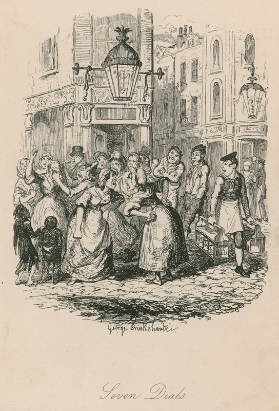 Seven Dials, London by George Cruikshank