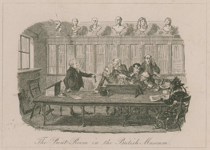 The Print Room in the British Museum by George Cruikshank
