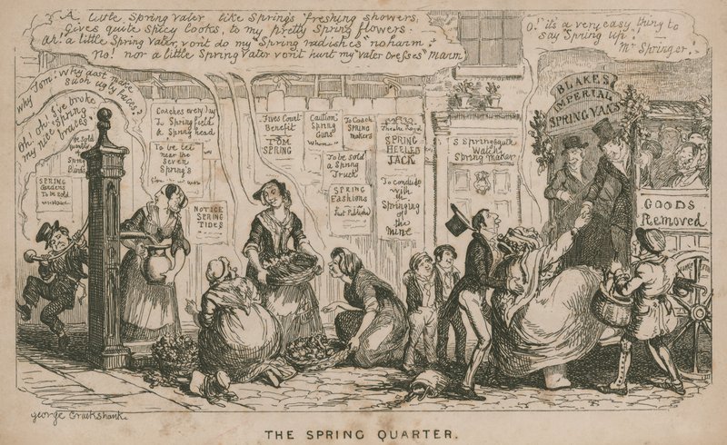 The Spring Quarter; cartoon by George Cruikshank