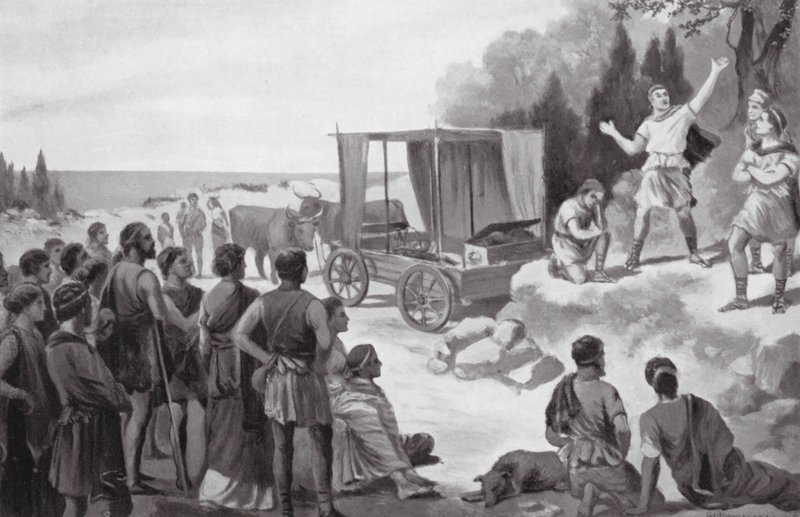 The Car of Thespis by George Derville (after) Rowlandson