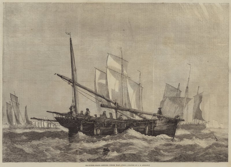 Mackerel-Boats Getting Under Way by George Henry Andrews