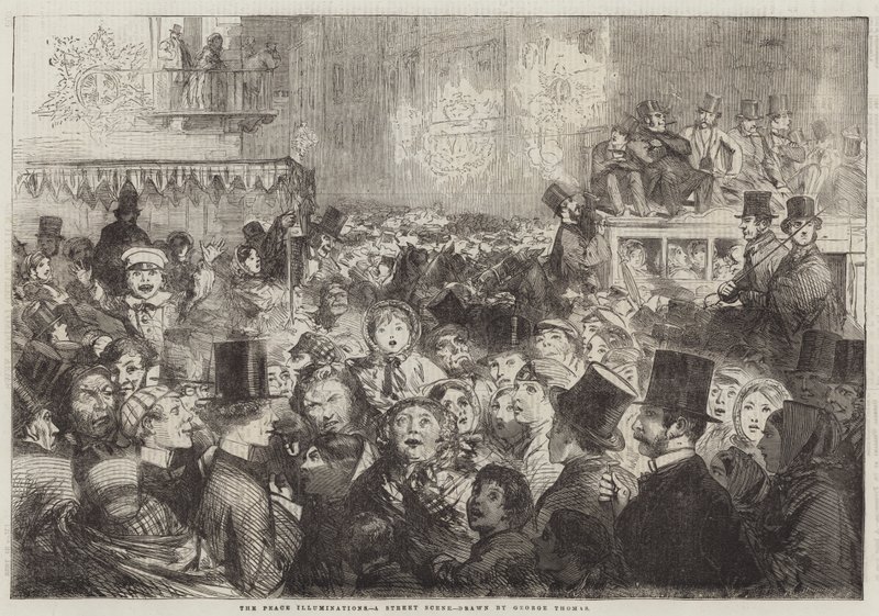 The Peace Illuminations, a Street Scene by George Housman Thomas