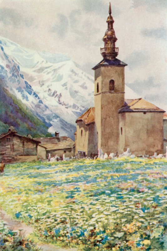 Mont Blanc and the Church of Argentiere by George Jackson Flemwell