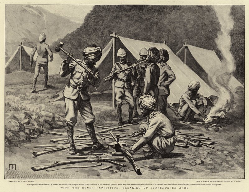 With the Buner Expedition, Breaking Up Surrendered Arms by George Percy Jacomb Hood