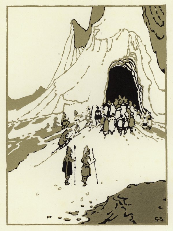 The People Set Out to Find the Giants, Soon They Came to Their Cave by George Sheringham