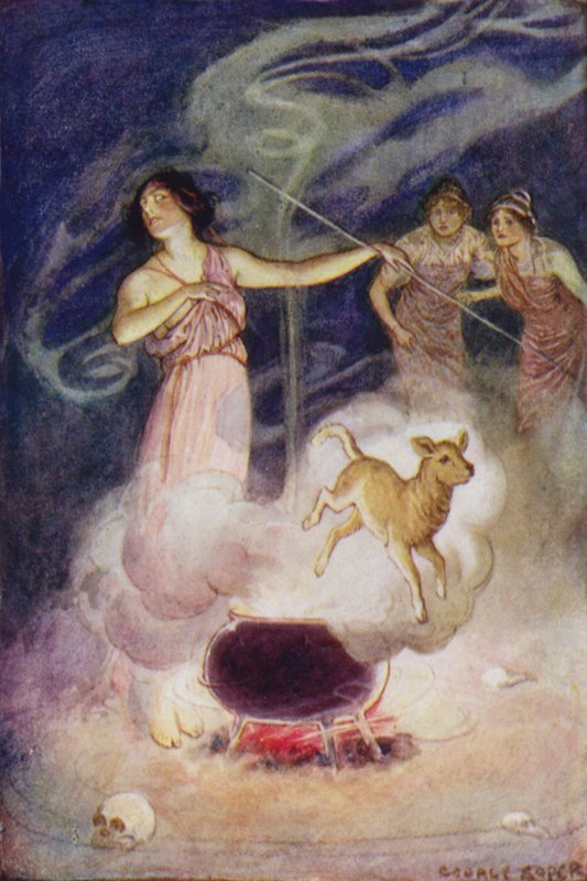 Jason and the Argonauts: "She whispered her magic spells over him, and he leapt out again a young lamb" by George Soper