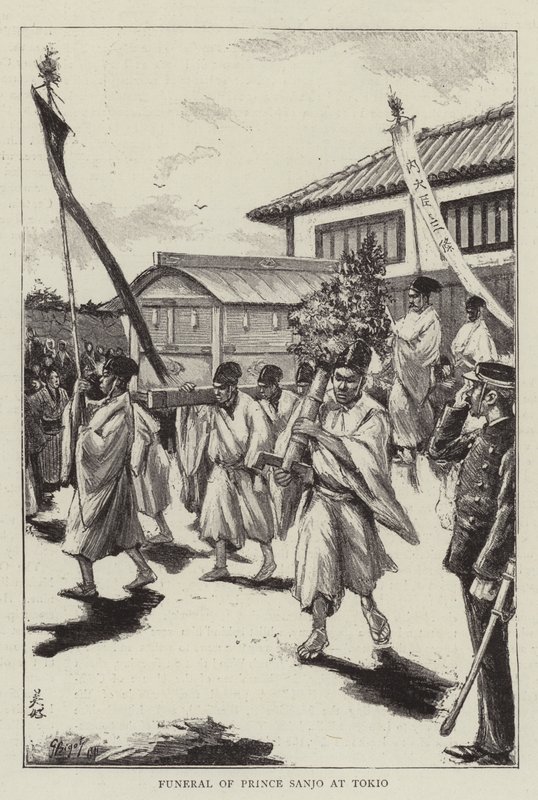 Funeral of Prince Sanjo at Tokyo by Georges Ferdinand Bigot