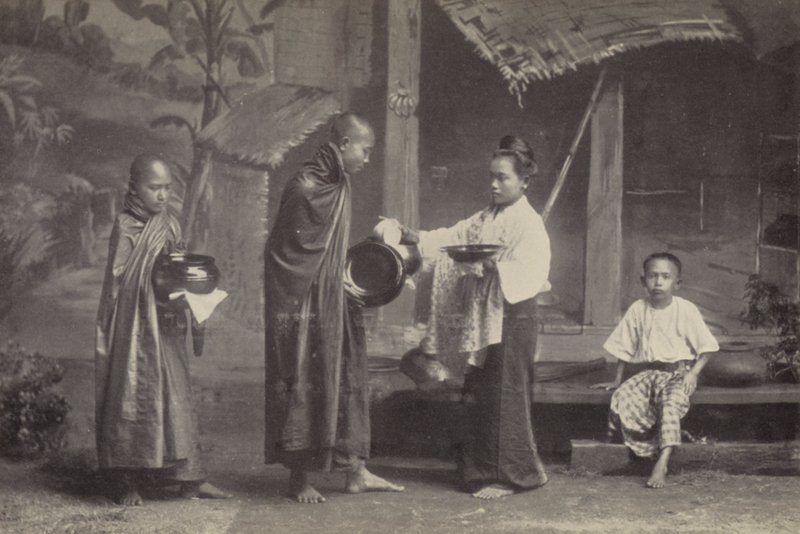 Burma: The Pongyi with His Begging-Bowl by Georges Bertin Scott