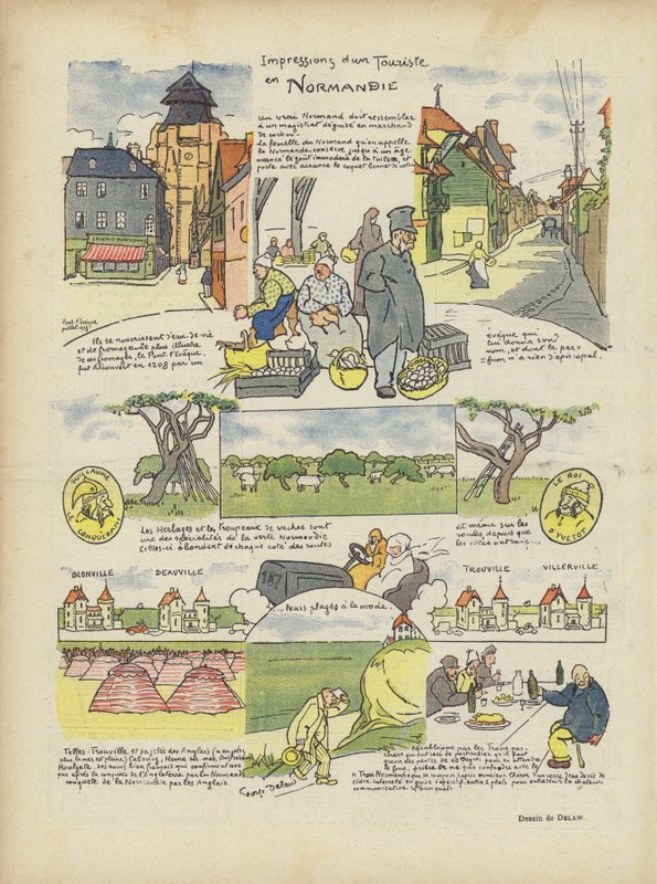 Impressions of a Tourist in Normandy (Illustration for Le Rire) by Georges Delaw