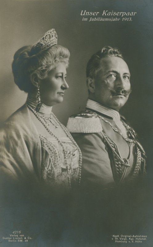 Kaiser Wilhelm II and Empress Augusta Victoria of Germany in Their Silver Jubilee Year by German Photographer