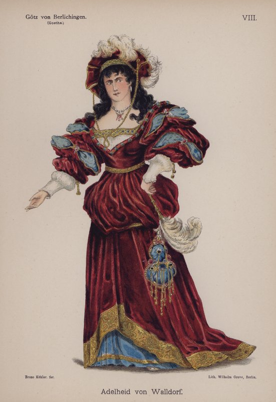 Adelheid von Walldorf, from Gotz von Berlichingen by Goethe by German School