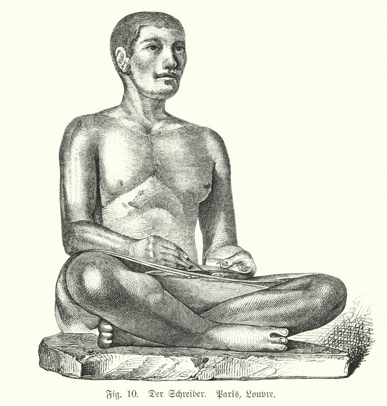 Ancient Egyptian Figure of a Seated Scribe by German School