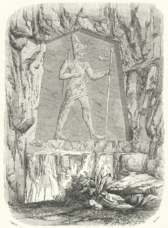 Ancient Egyptian Relief Thought to Depict the Pharaoh Sesostris or Ramesses II by German School