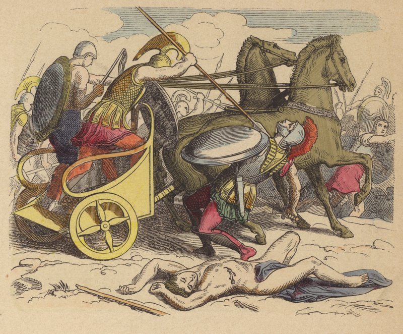 Ancient Greek War Chariot by German School
