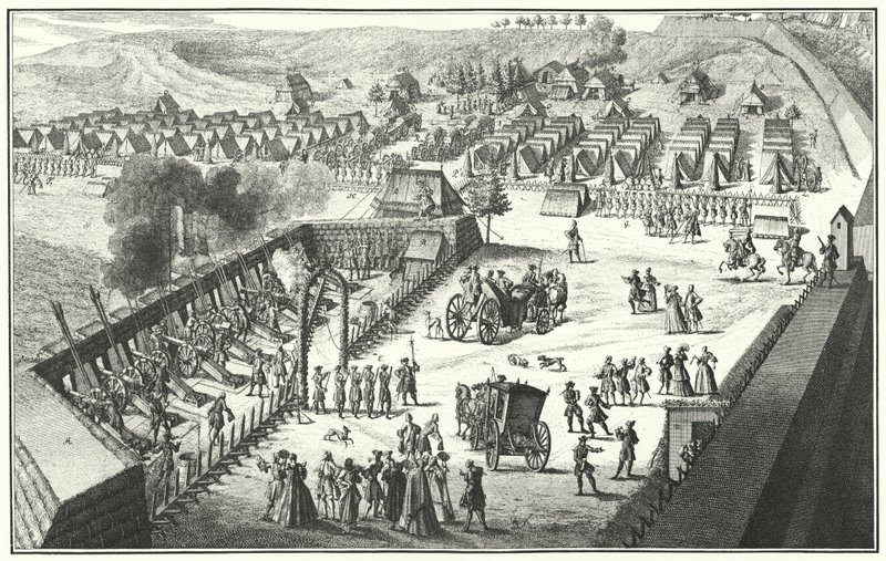 Artillery Firing Drill, Nuremberg, 1733 (engraving) by German School