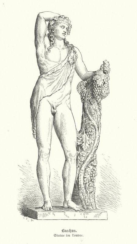Bacchus, Roman god of wine by German School