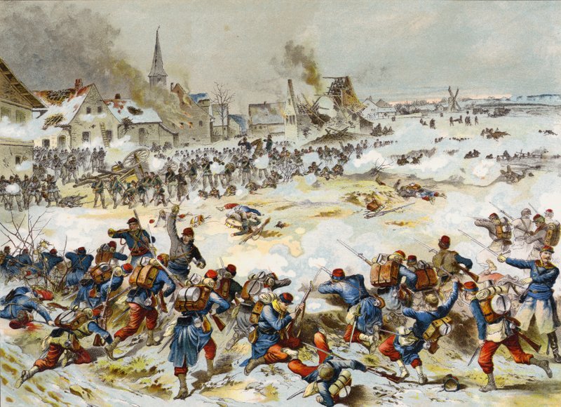 Battle of Bapaume, Franco-Prussian War, 3 January 1870 by German School
