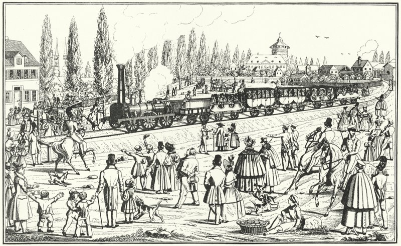 Bavarian Ludwig Railway between Nuremberg and Furth by German School