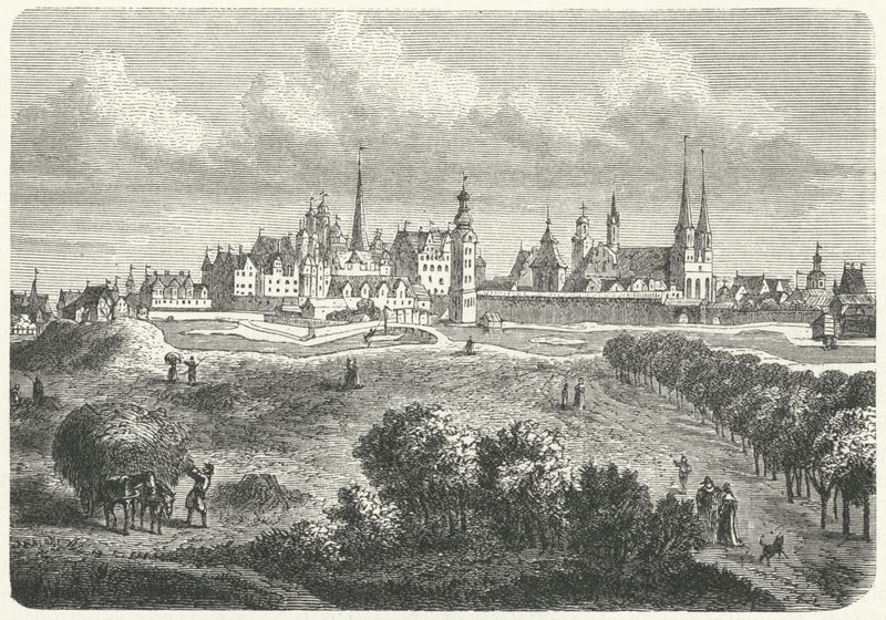 Berlin and Colln in the 17th Century (engraving) by German School