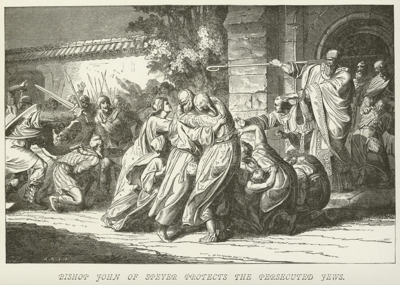 Bishop John of Speyer Protects the Persecuted Jews by German School