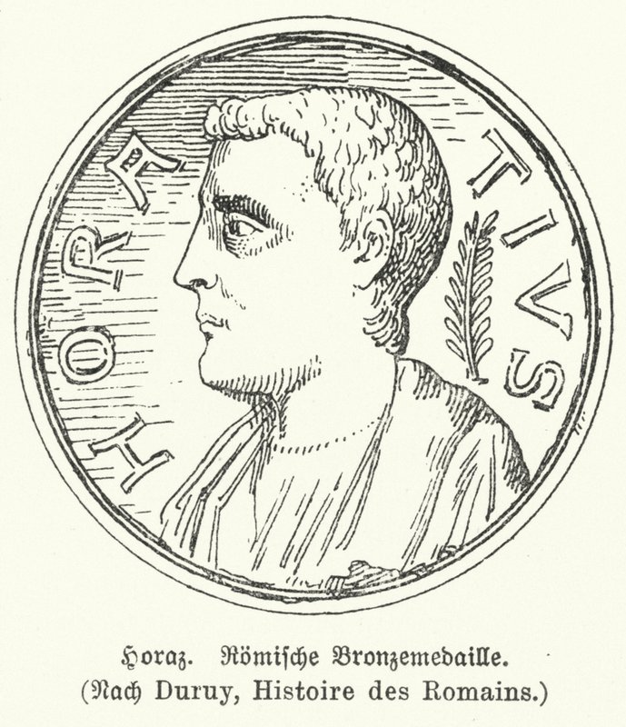 Bronze medal depicting the Roman poet Horace by German School