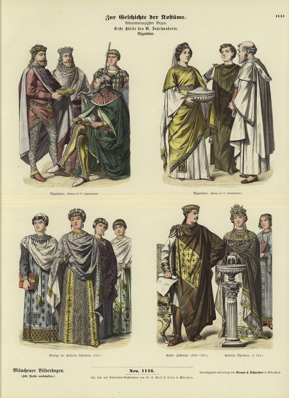 Byzantine Costumes, First Half of 6th Century by German School