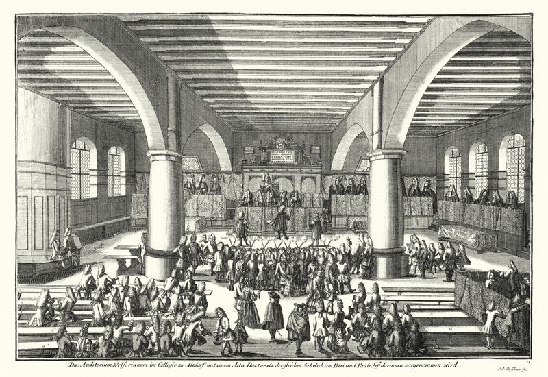 Ceremony awarding a doctorate at the University of Altdorf, Bavaria by German School