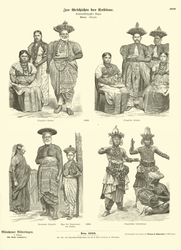Ceylonese Costumes, 1880 by German School