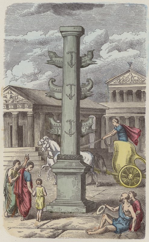 Column commemorating a Roman naval victory by German School