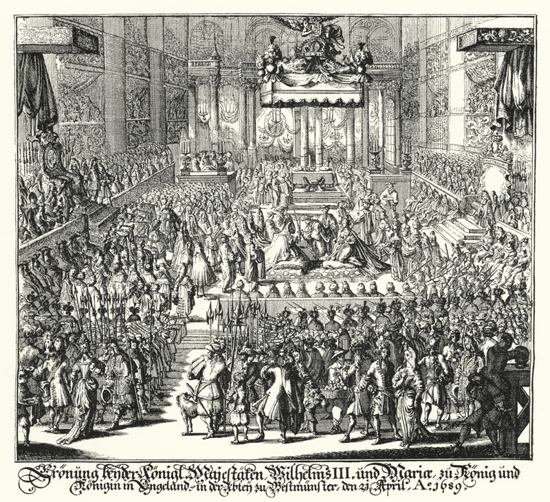 Coronation of King William III and Queen Mary in Westminster Abbey by German School