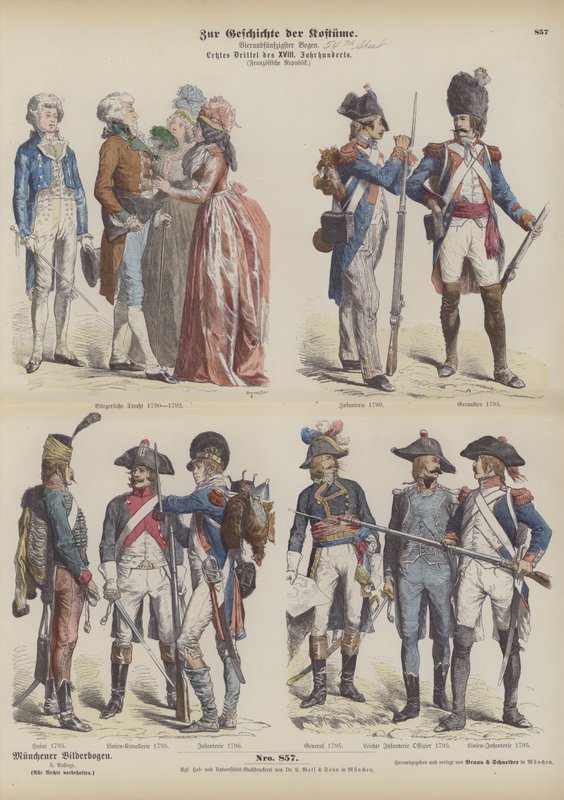 Costumes and military uniforms of Republican France by German School