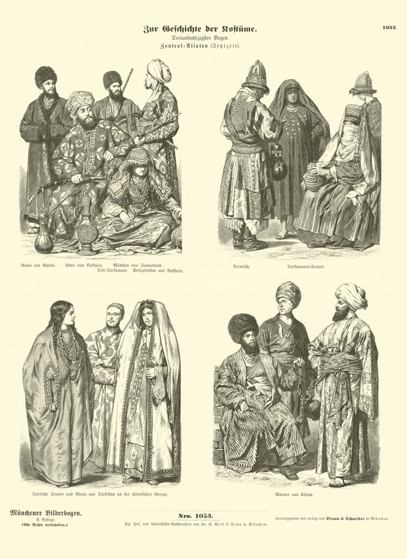Costumes of Central Asia, Late 19th Century by German School